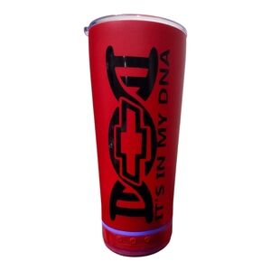 Red Tumbler with Custom Design Bluetooth Speaker 20 oz Personalized /Add A name